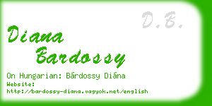 diana bardossy business card